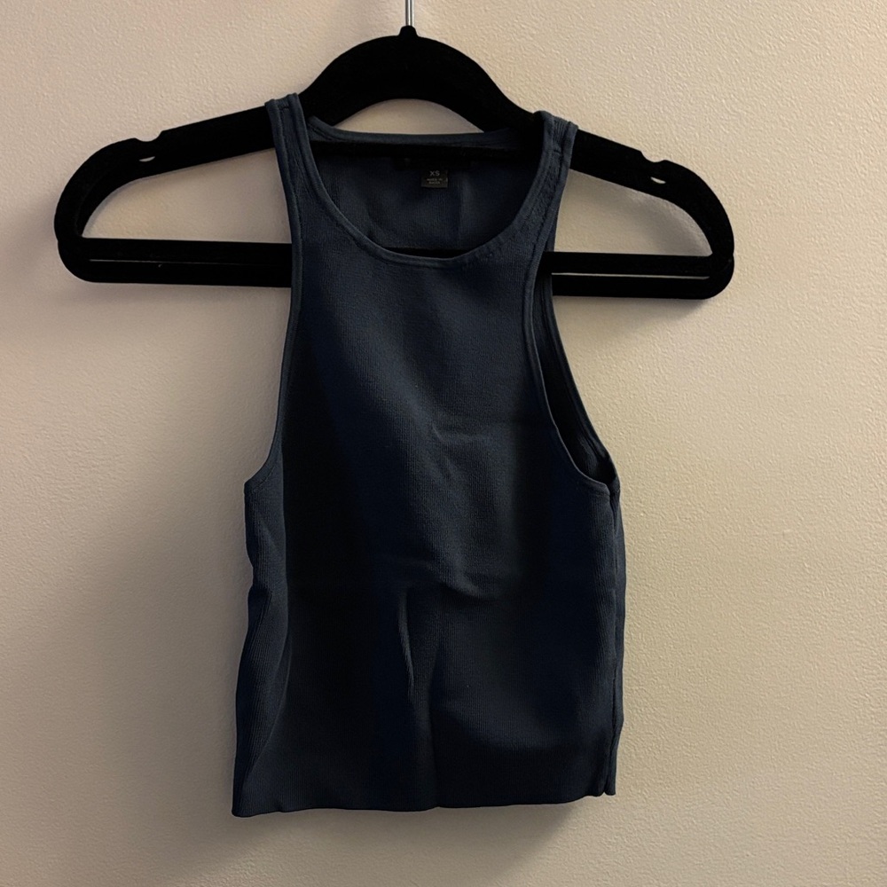 Women's Navy Blue Cropped Tank Top